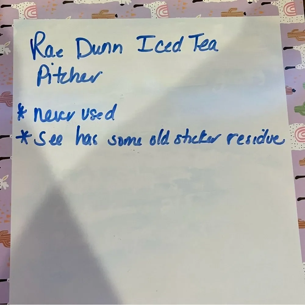 Rae Dunn Ice Tea Pitcher NWT never used white plastic
